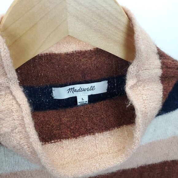 Madewell Color Block Striped Evercrest Turtleneck Sweater - Picture 13 of 15